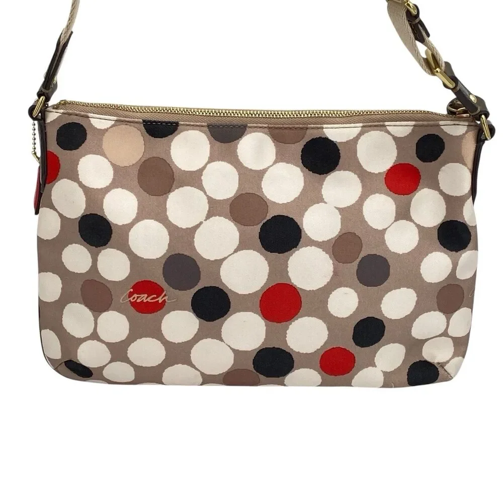 Coach Poppy Watercolor Dot East/West Swingpack Shoulder‎ Bag - Picture 6 of 16